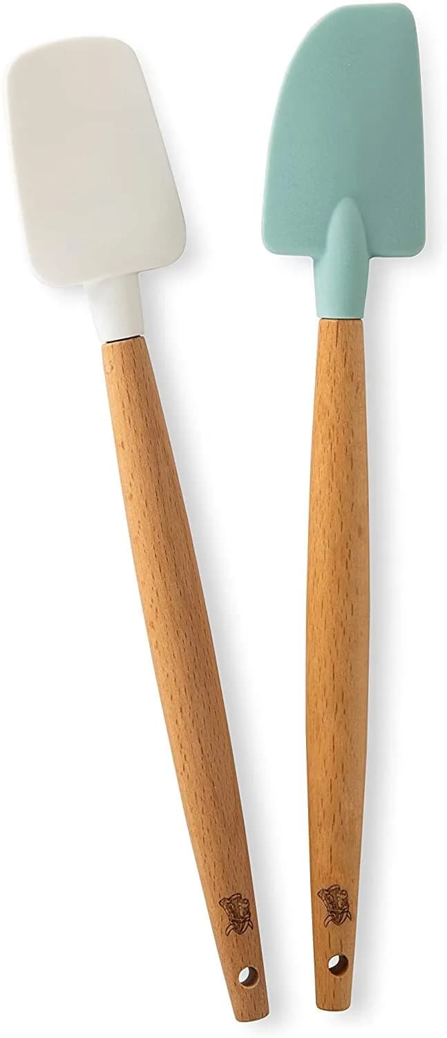 Nordic Ware Small Spoonula & Spatula Set | Heat-Resistant Silicone Heads, Detachable Beechwood Handles (2-Piece) - main product image