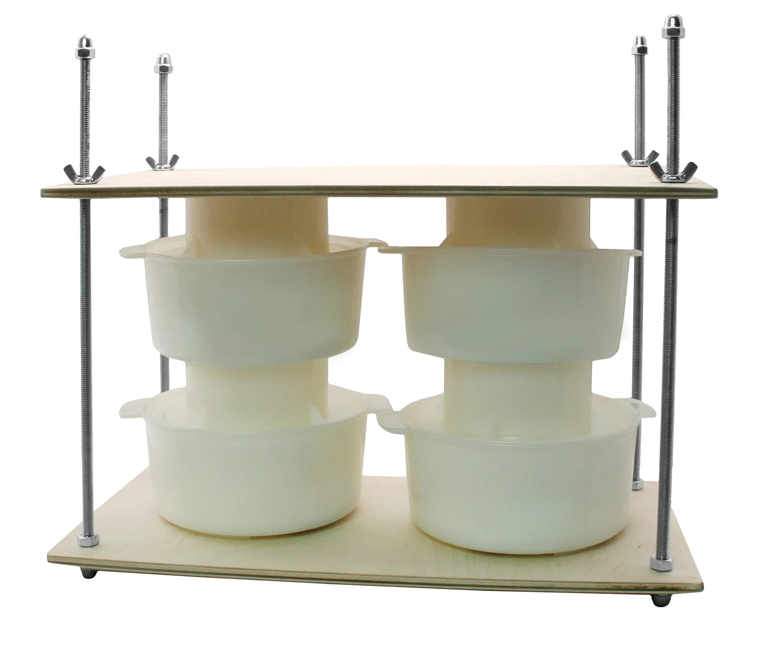 PetriStor Wooden Cheese Press 16in | Durable Home Cheese Making Tool with Metal Guides