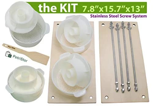 PetriStor Wooden Cheese Press 16in | Durable Home Cheese Making Tool with Metal Guides thumbnail 7