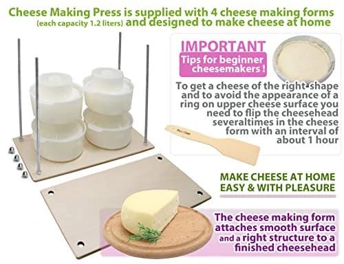 PetriStor Wooden Cheese Press 16in | Durable Home Cheese Making Tool with Metal Guides thumbnail 9