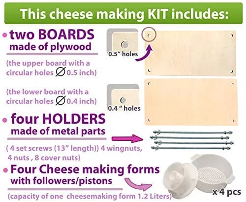 PetriStor Wooden Cheese Press 16in | Durable Home Cheese Making Tool with Metal Guides thumbnail 2