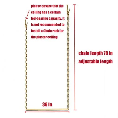 Ethemiable Adjustable Height Clothing Storage Chain Garment Rack 92cm (36" L) | Heavy Duty Metal Display Shelf for Boutiques & Homes thumbnail 2