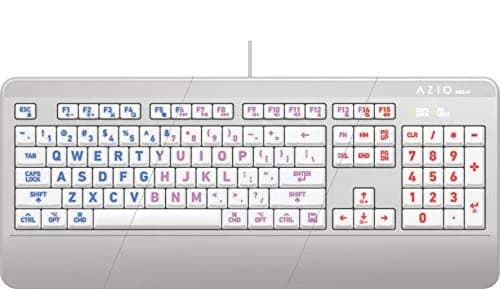 Azio KB540 Large Print 3-Color LED Wired USB Keyboard | Waterproof & Mac Compatible thumbnail 1