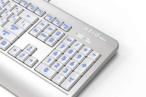 Azio KB540 Large Print 3-Color LED Wired USB Keyboard | Waterproof & Mac Compatible thumbnail 6