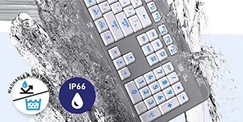 Azio KB540 Large Print 3-Color LED Wired USB Keyboard | Waterproof & Mac Compatible thumbnail 9