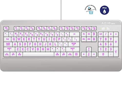 Azio KB540 Large Print 3-Color LED Wired USB Keyboard | Waterproof & Mac Compatible thumbnail 2