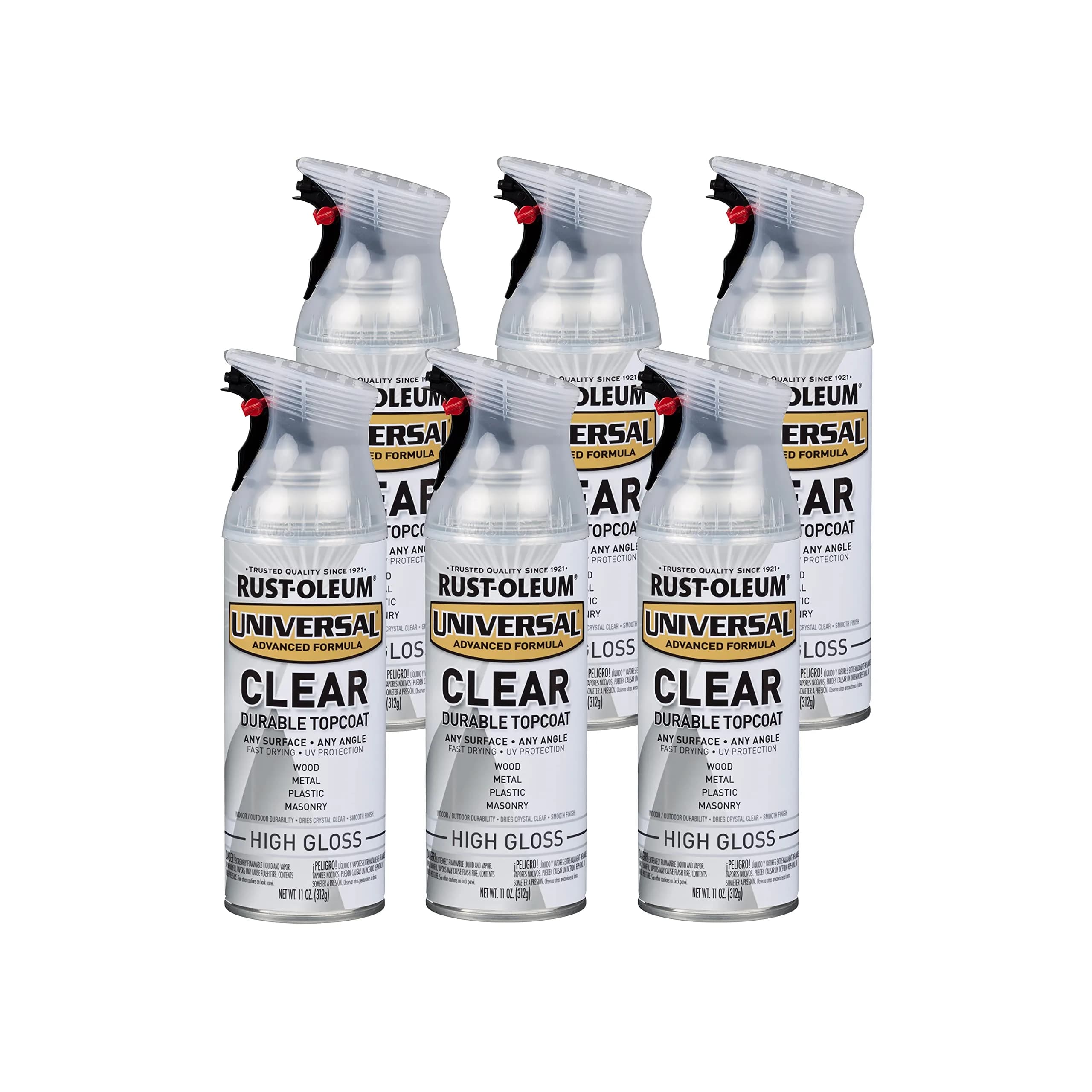 Rust-Oleum Universal All Surface Clear Topcoat Spray 11 oz (325 ml) Frosted Pearl Clear | Professional Grade Paint for Wood, Metal, Plastic