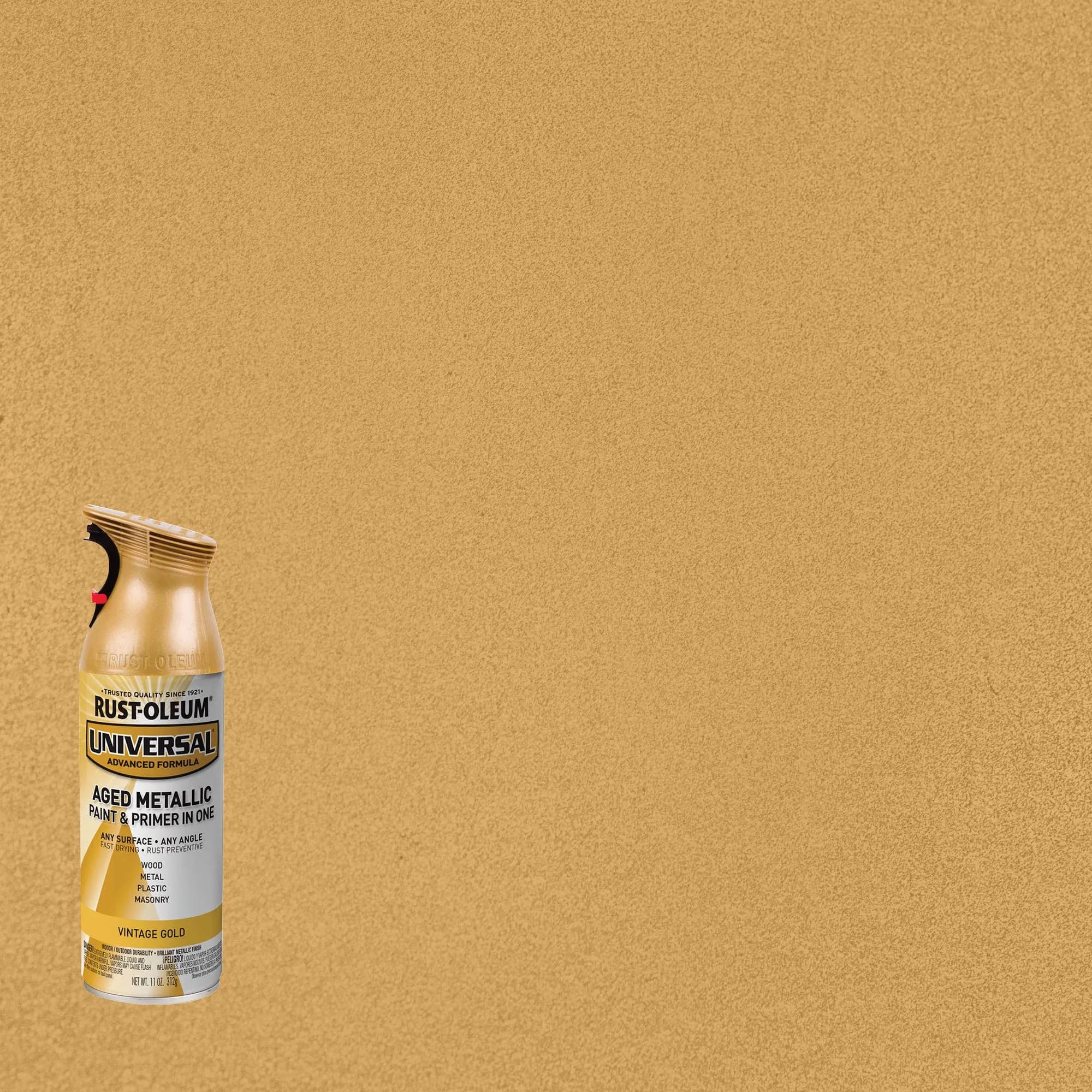 Rust-Oleum Vintage Gold Metallic All Surface Clear Topcoat Spray Paint, 11 oz - view 2