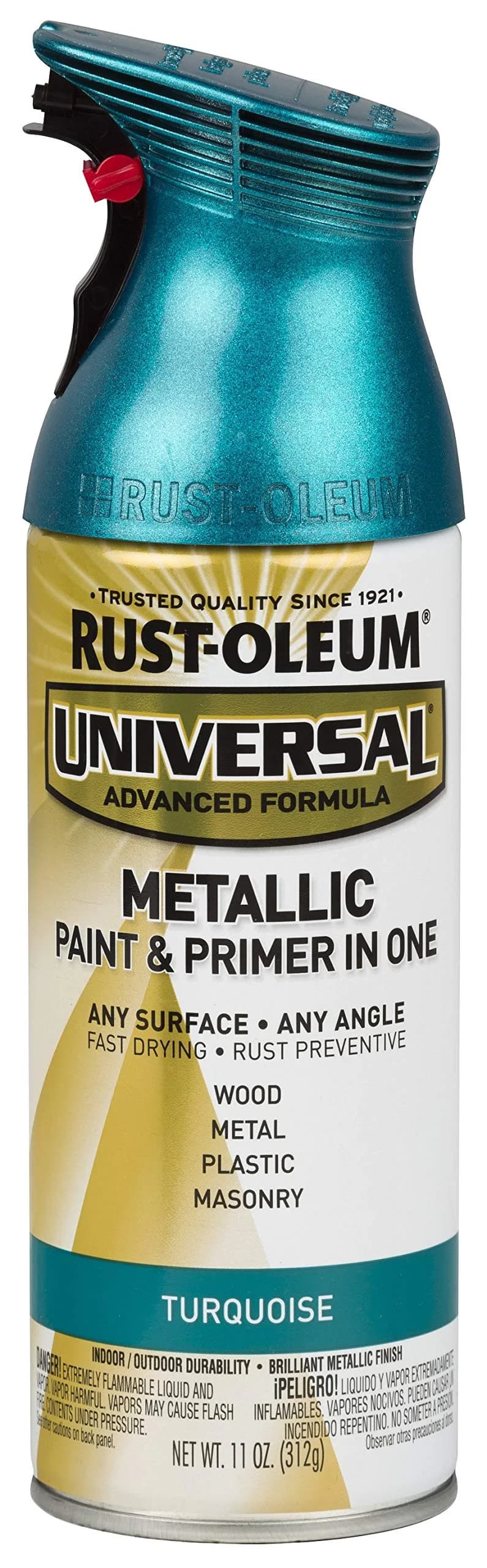 Rust-Oleum Universal All Surface Metallic Spray Paint, Turquoise, 11 oz (Pack of 1) - main product image