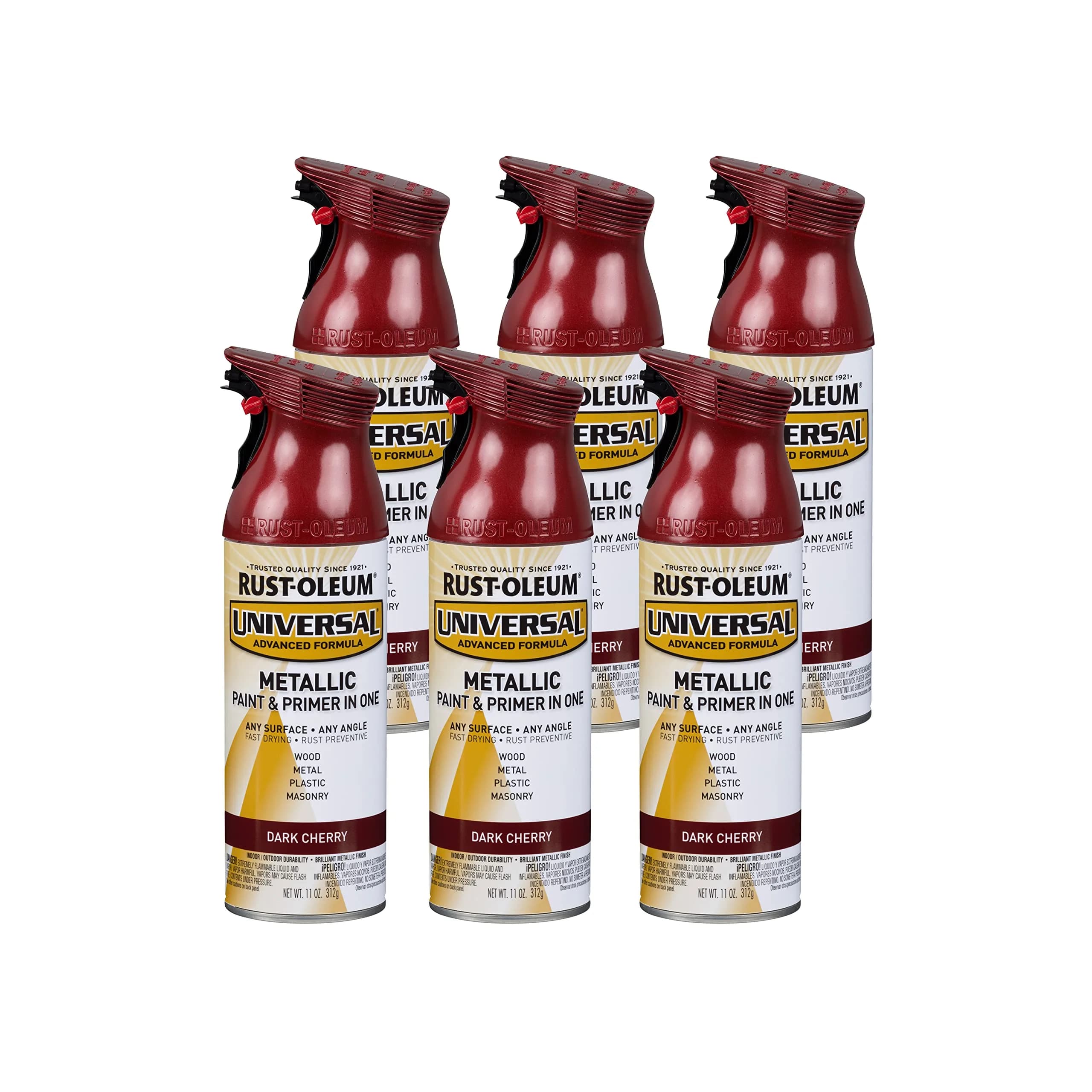 Rust-Oleum Universal All Surface Dark Cherry Metallic Spray Paint - 11 oz (Pack of 6) - main product image