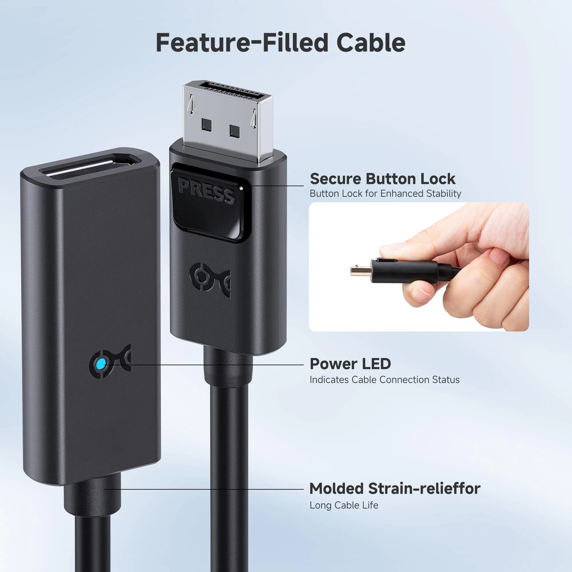 Cable Matters Active DisplayPort Extension Cable 5m (16ft) | 8K 60Hz DP 1.4 Male to Female - view 6