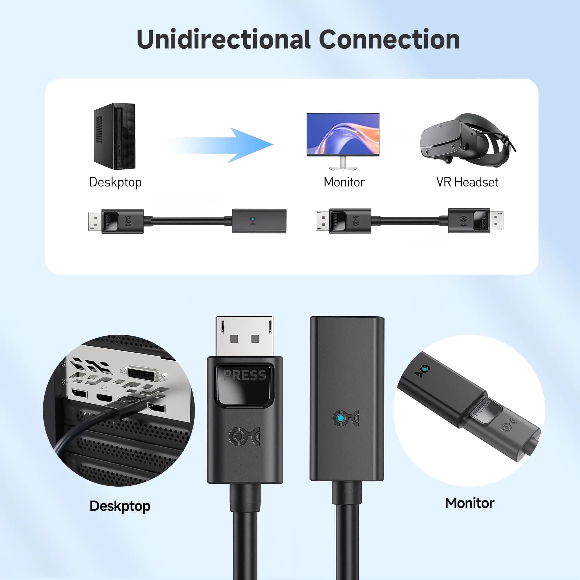 Cable Matters Active DisplayPort Extension Cable 5m (16ft) | 8K 60Hz DP 1.4 Male to Female - view 7