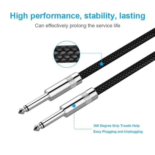 New Bee 20 ft (6.1 m) Instrument Cable | Low Noise High Fidelity Balanced Audio thumbnail 4