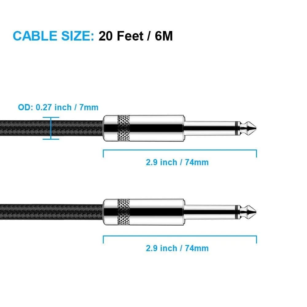 New Bee 20 ft (6.1 m) Instrument Cable | Low Noise High Fidelity Balanced Audio - view 5