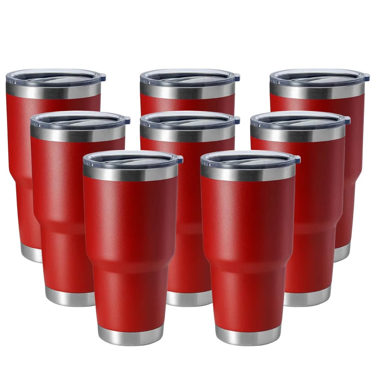 HASLE OUTFITTERS Red 30oz (887ml) Stainless Steel Tumbler Set | Insulated Travel Mug for Hot & Cold Drinks — Red