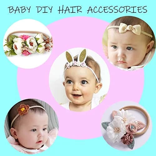 inSowni 50 Pack Super Soft Stretchy Nylon Headbands for Babies, Toddlers, and Women | 22cm (8.6") Unstretched Circumference thumbnail 2