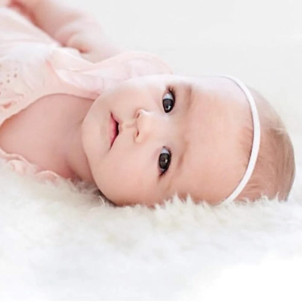inSowni 50 Pack White Super Soft Stretchy Solid Nylon Headbands for Babies - One Size Fits All - view 3