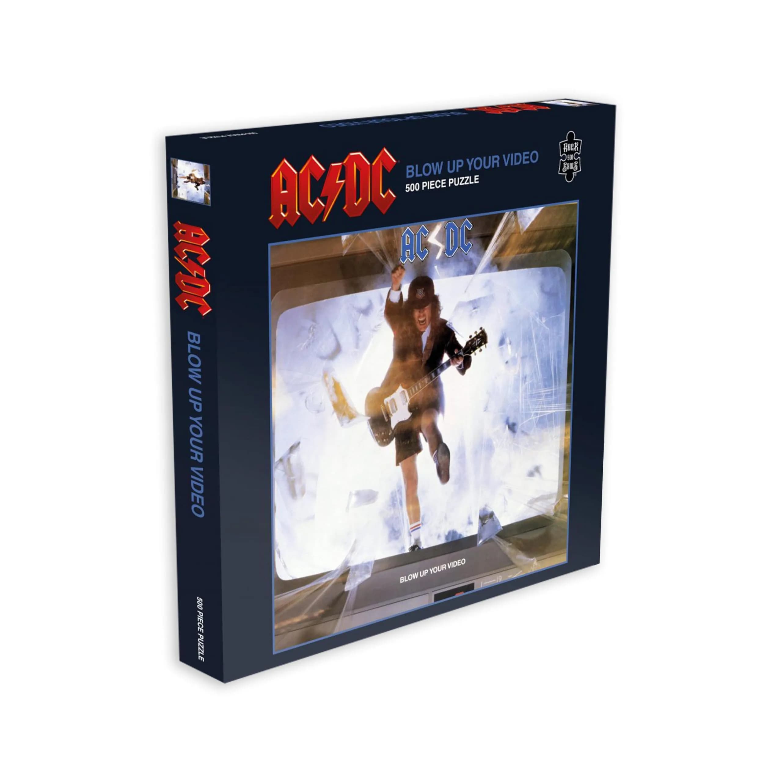 RockSaws AC/DC Blow Up Your Video 500 Piece Jigsaw Puzzle | Classic Rock Music Memorabilia (16 x 16 in) — Jigsaw Puzzle