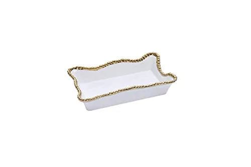 Pampa Bay Verona Napkin Holder 25.4 cm (10 Inch) | White Porcelain with Titanium Finish thumbnail 1
