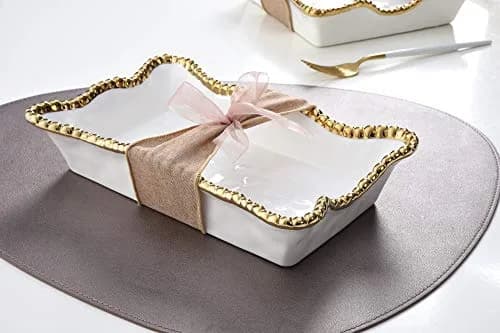 Pampa Bay Verona Napkin Holder 25.4 cm (10 Inch) | White Porcelain with Titanium Finish thumbnail 5