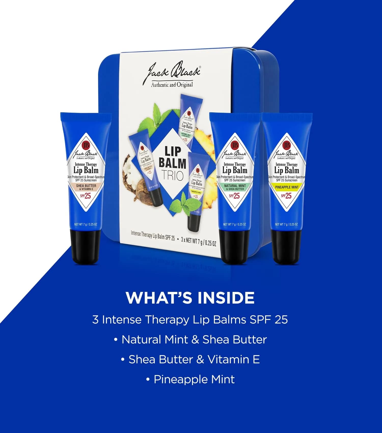 Jack Black Intense Therapy Lip Balm SPF 25 Grapefruit & Ginger - Variety Pack Trio 3 x 0.25 Oz - view 2