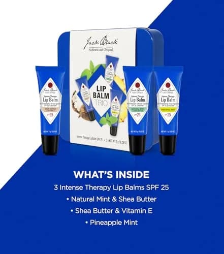 Jack Black Intense Therapy Lip Balm SPF 25 Trio 0.75 oz (3 x 0.25 oz) | Hydrates Dry, Chapped Lips thumbnail 2