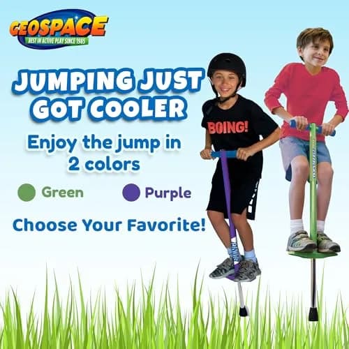 Geospace Jumparoo BOING! JR. Steel POGO STICK for Kids 50-90 Lbs | Active Outdoor Play thumbnail 6