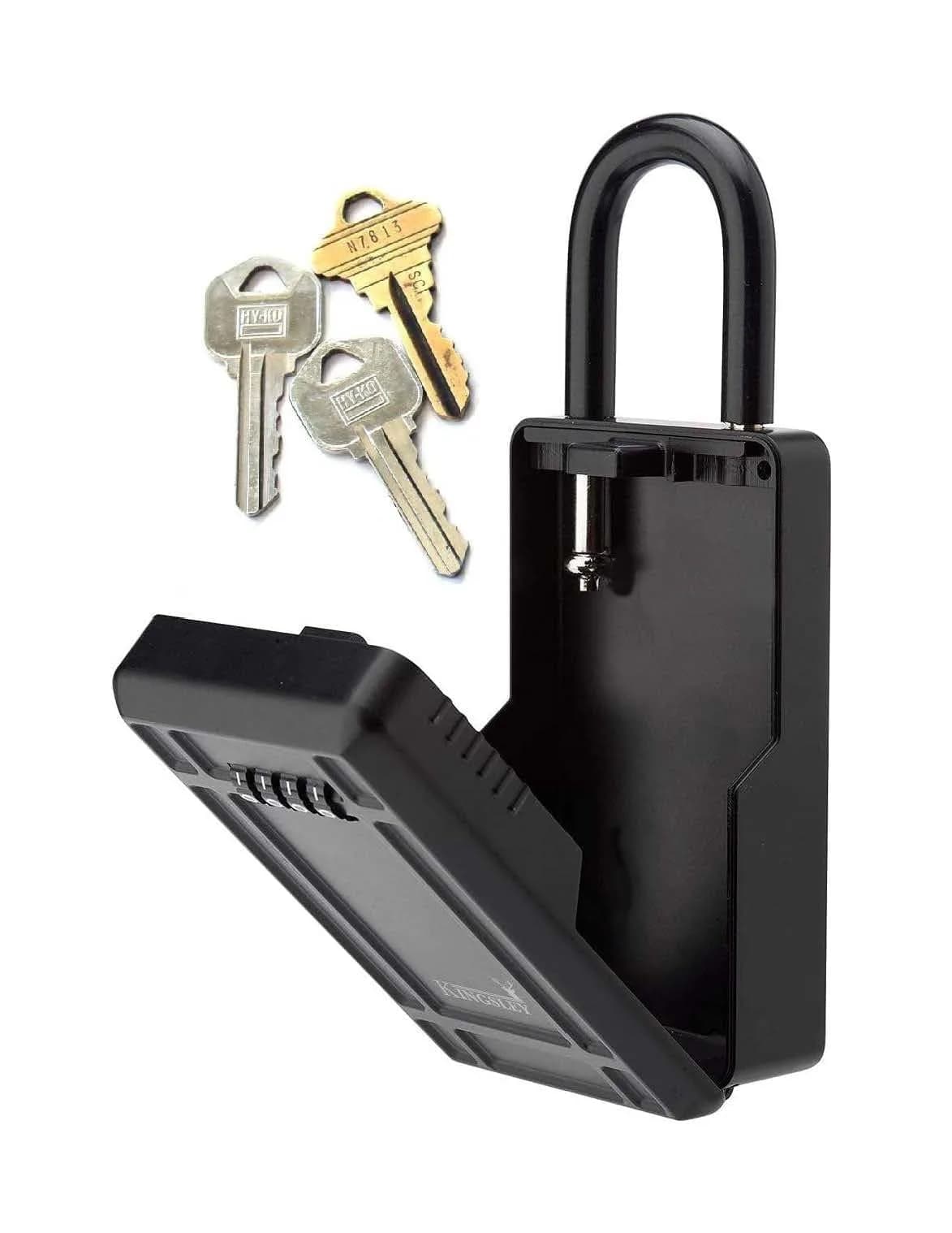Kingsley KL313 Large Capacity Key Storage Box with Resettable Code, Water Resistant, Black | 12 cu in (200 ml) - main product image