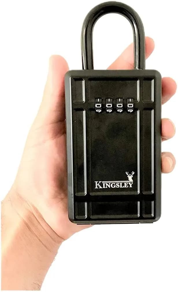 Kingsley KL313 Large Capacity Key Storage Box with Resettable Code, Water Resistant, Black | 12 cu in (200 ml) - view 7