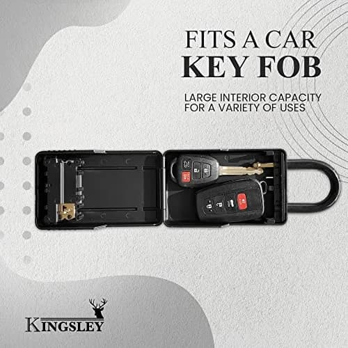 Kingsley KL313 Large Capacity Key Storage Box with Resettable Code, Water Resistant, Black | 12 cu in (200 ml) thumbnail 3