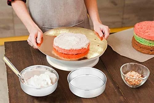 TeamFar 6 Inch Cake Pan Stainless Steel Round Bakeware Set of 3 | Healthy, Leakproof & Dishwasher Safe thumbnail 6