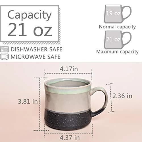 Bosmarlin Large Ceramic Coffee Mug 21 Oz | Durable, Lead-Free, Microwave & Dishwasher Safe thumbnail 2