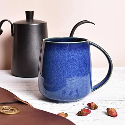Bosmarlin Ceramic Coffee Mug 385ml (13 oz) | Classic Royal Blue Tea Cup for Office and Home thumbnail 4