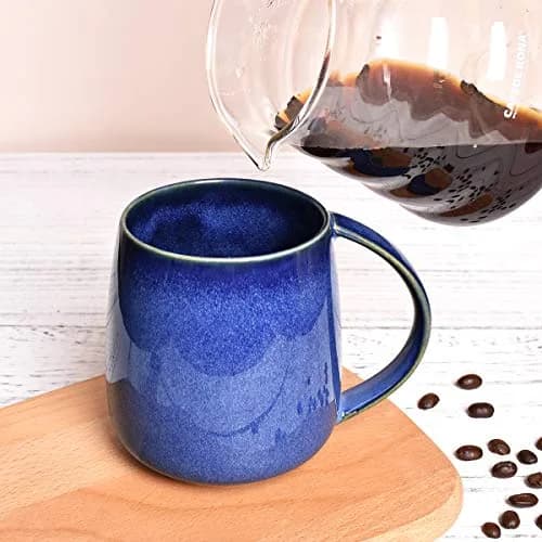 Bosmarlin Ceramic Coffee Mug 385ml (13 oz) | Classic Royal Blue Tea Cup for Office and Home thumbnail 5