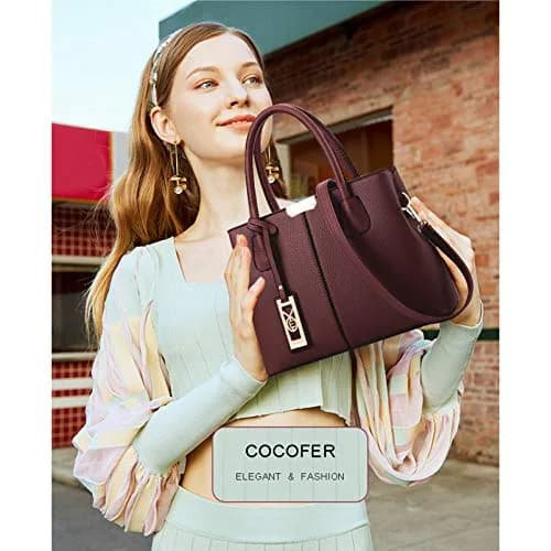 COCIFER Women's Shoulder Tote Bag PU Leather Approx 31cm x 21cm x 13cm | Modern Elegant Fashion thumbnail 2