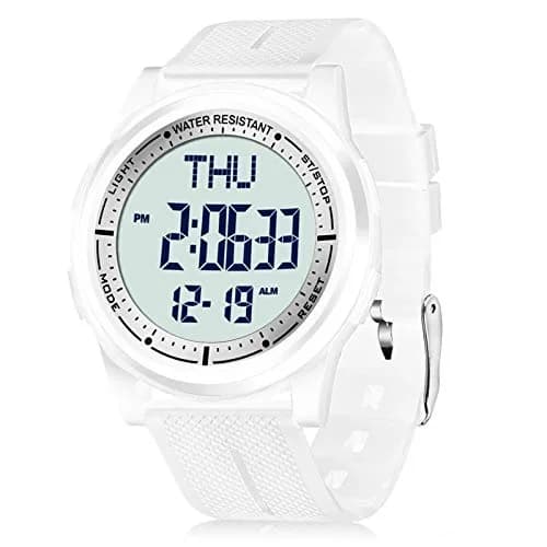 Beeasy Digital Watch for Men Women | 50M Waterproof, Ultra-Thin 6.6mm, 44mm Silicone Sports Watch with Alarm & Stopwatch thumbnail 1