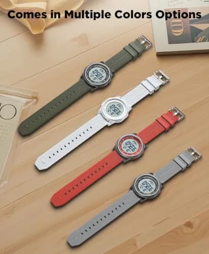 Beeasy Digital Watch for Men Women | 50M Waterproof, Ultra-Thin 6.6mm, 44mm Silicone Sports Watch with Alarm & Stopwatch thumbnail 9
