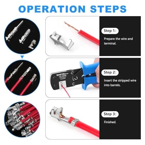 Yangoutool Micro Molex Crimper: 32-20AWG (0.03-0.52mm²) | Compatible with Molex, JST, JAE, D-Sub, Precision Crimping Tool thumbnail 5