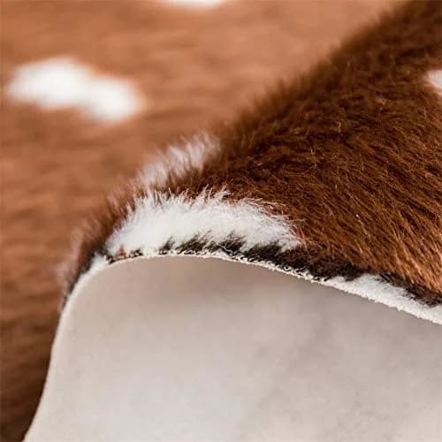 Faux Sika Deer Hide Rug 100cm x 90cm (3.3ft x 3ft) | Cruelty-Free Animal Print Accent Mat thumbnail 6