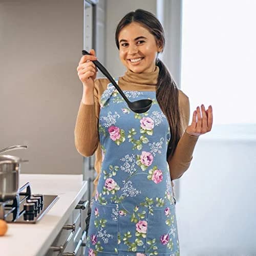Saukore Floral Aprons for Women | Stylish Kitchen & Garden Aprons, 2 Pack, Cotton Canvas (72x80 cm) thumbnail 5