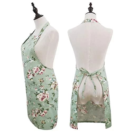 Saukore Floral Aprons for Women | Stylish Kitchen & Garden Aprons, 2 Pack, Cotton Canvas (72x80 cm) thumbnail 2