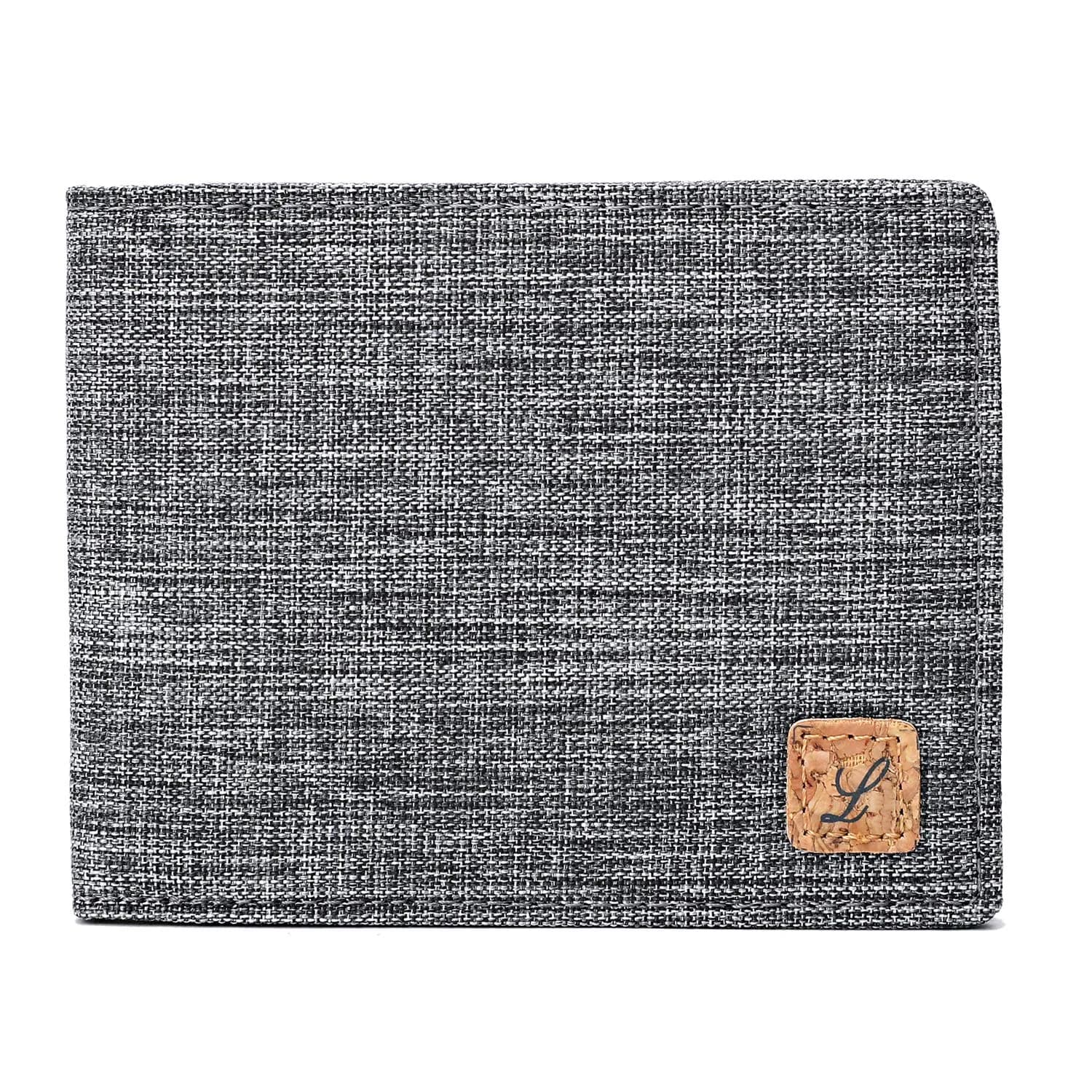Lanyani Minimalist Slim Fabric Wallet Bifold RFID Blocking Grey | Compact Day-to-Day Accessory
