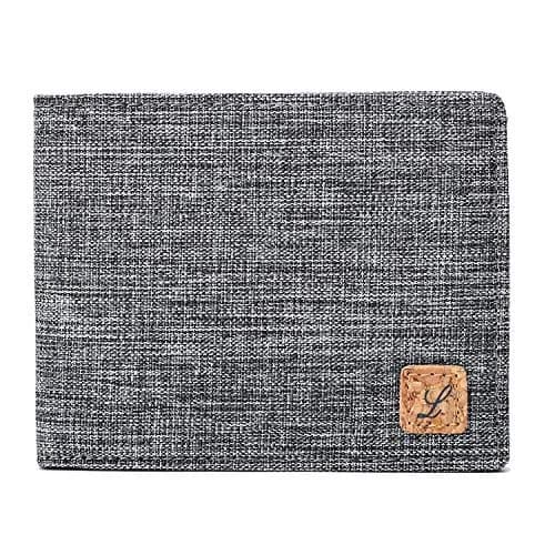 Lanyani Minimalist Slim Fabric Wallet Bifold RFID Blocking Grey | Compact Day-to-Day Accessory thumbnail 1