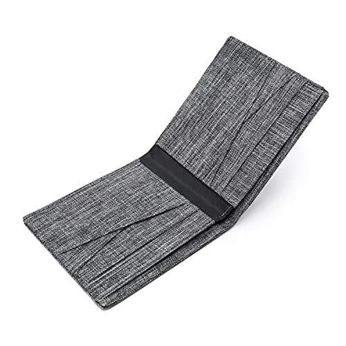 Lanyani Minimalist Slim Fabric Wallet Bifold RFID Blocking Grey | Compact Day-to-Day Accessory thumbnail 2