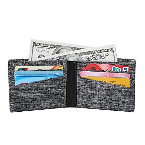 Lanyani Minimalist Slim Fabric Wallet Bifold RFID Blocking Grey | Compact Day-to-Day Accessory thumbnail 3
