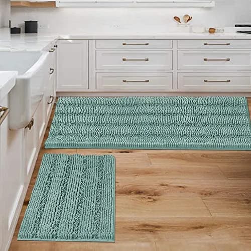 H.VERSAILTEX Thick Chenille Bathroom Rug Mat Set | Extra Soft & Absorbent, 2 Piece, Machine-Washable (47" x 17" + 17" x 24") thumbnail 1