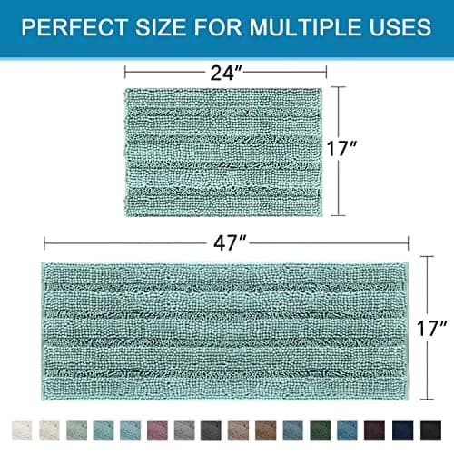 H.VERSAILTEX Thick Chenille Bathroom Rug Mat Set | Extra Soft & Absorbent, 2 Piece, Machine-Washable (47" x 17" + 17" x 24") thumbnail 5