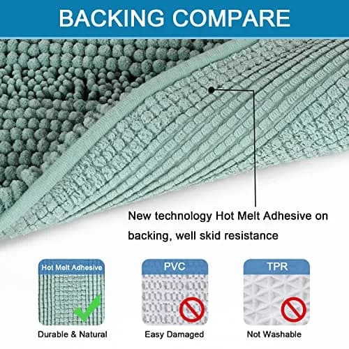 H.VERSAILTEX Thick Chenille Bathroom Rug Mat Set | Extra Soft & Absorbent, 2 Piece, Machine-Washable (47" x 17" + 17" x 24") thumbnail 3