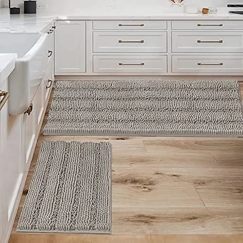H.VERSAILTEX Non Slip Thick Shaggy Chenille Bathroom Rug Mat Set 2 Piece | Extra Soft & Absorbent, Machine-Washable thumbnail 1