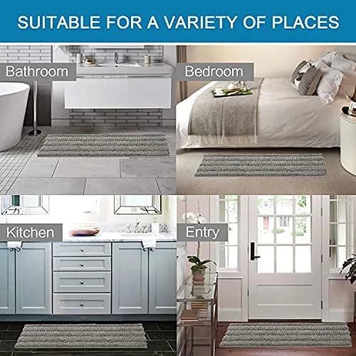 H.VERSAILTEX Non Slip Thick Shaggy Chenille Bathroom Rug Mat Set 2 Piece | Extra Soft & Absorbent, Machine-Washable thumbnail 6